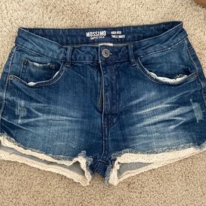 High rise jean shorts
